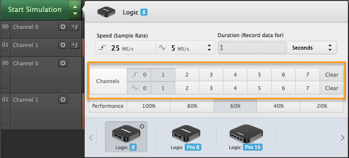 Enable channels under Logic’s capture settings