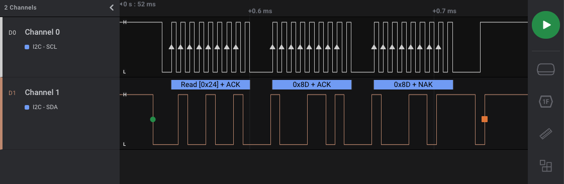 I2C Decoding in the Logic 2 Software