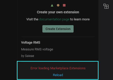 Error loading Marketplace Extensions