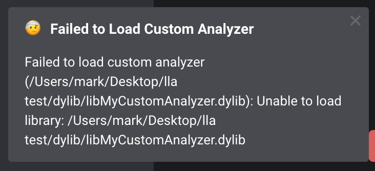 Initial Error upon Loading LLA on MacOS